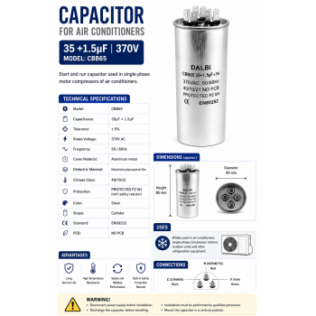 Condensator aparat aer conditionat 35+1.5uF CBB65