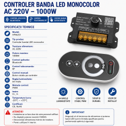 Controler banda led 220v 1000W Bluetooth RF HPW251