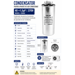 Condensator aparat aer conditionat 40+1.5uF CBB65