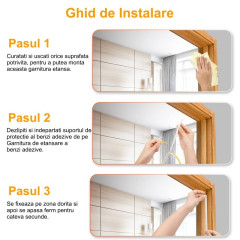 Garnitura etansare autoadeziva alba 9x6mm, 10m, pentru usi si ferestre