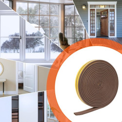 Garnitura etansare autoadeziva maro 9x6mm, 10m, pentru usi si ferestre