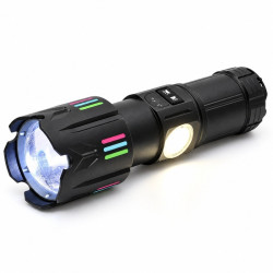 Lanterna Profesionala LED Cree cu Zoom, 9 Moduri, COB Alb/Rosu, Acumulator 45650, USB-C