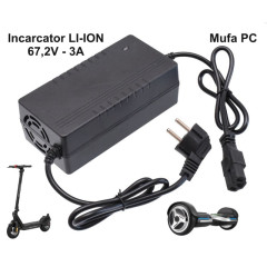 Incarcator Li-ion 67,2V 3Ah cu mufa PC inteligent