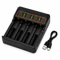 Incarcator acumulatori li-ion universal 4 sloturi USB-C