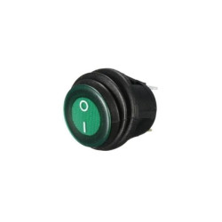 Buton ON-OFF verde cu protecție din cauciuc