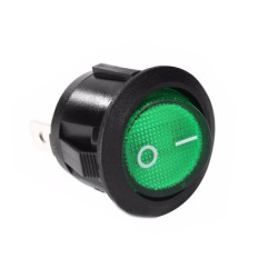 Buton ON-OFF verde cu LED