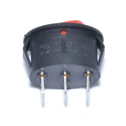 Buton oval rosu, 24x13x30 mm, 6A-250V