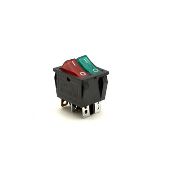 Comutator IRS ON-OFF roșu/verde, KCD6, 15A-250V