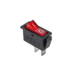 Intrerupator IRS ingust, on-off, rosu, 2 contacte, 220V, 10A