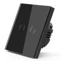 Intrerupator touch dublu negru