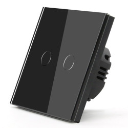 Intrerupator touch dublu negru