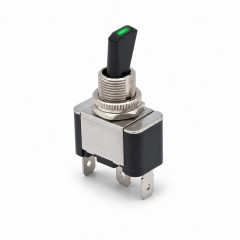 Intrerupator 12V cu LED verde, maneta ON/OFF, 30A, 3 pini