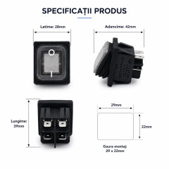 Intrerupator IRS KCD4 16A 250V cu LED alb