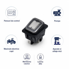 Intrerupator IRS KCD4 16A 250V cu LED alb