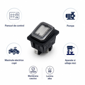 Intrerupator IRS KCD4 16A 250V cu LED alb