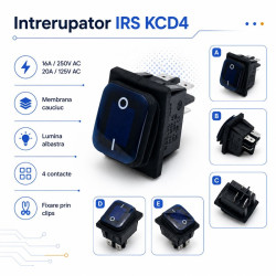 Intrerupator IRS KCD4 16A 250V cu lumina albastra
