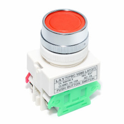 Intrerupator push buton LAY-7 Rosu