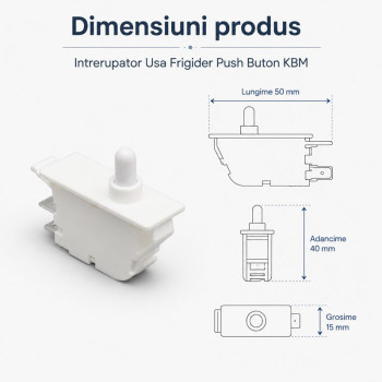 Intrerupator lumina frigider KBM 2A 250V push alb