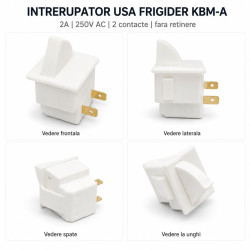 Intrerupator lumina frigider KBM-A 2A 250V cu clips