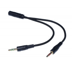 Cablu jack 3.5mm mama la 2 jack 3.5mm tata, 20cm