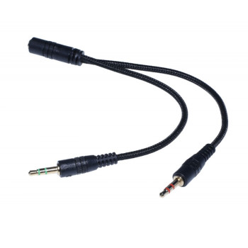 Cablu jack 3.5mm mama la 2 jack 3.5mm tata, 20cm