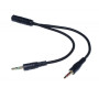 Cablu jack 3.5mm mama la 2 jack 3.5mm tata, 20cm