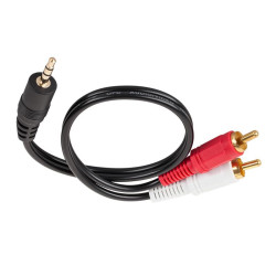 Cablu audio RCA Jack 3.5mm tata la 2 RCA tata 15cm