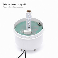 Lampa semnalizare LED 24V rosie, 3 moduri, continuu, intermitent, rotativ
