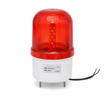 Lampa semnalizare LED 24V rosie, 3 moduri, continuu, intermitent, rotativ