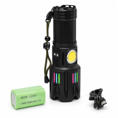 Lanterna Profesionala LED Cree cu Zoom, 9 Moduri, COB Alb/Rosu, Acumulator 45650, USB-C