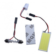 Lumini plafon auto COB 24 LED, alb rece, 12V, adaptor T10