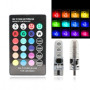 Bec led T10 RGB 5050 cu telecomanda, 12V, set 2 bucati