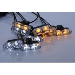 Stroboscop auto cu led alb-galben 12V 30W, telecomanda inclusa