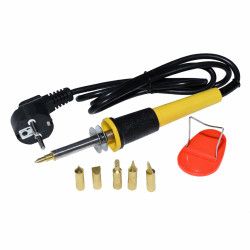 Letcon electric 30W kit cu 5 varfuri si suport metal pentru lipit
