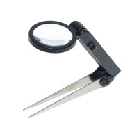 Penseta cu led si lupa 10x, lentila 25mm, lumina LED