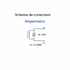 Ampermetru digital 100a Panou 220V 22mm afisaj Portocaliu