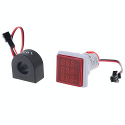 Voltmetru ampermetru frecventa 3 in 1 AC afisaj verde 60-500V 100A 22mm
