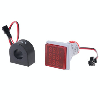 Voltmetru ampermetru frecventa 3 in 1 AC afisaj verde 60-500V 100A 22mm