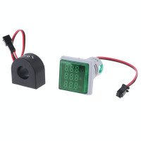Voltmetru ampermetru frecventa 3 in 1 AC verde 60-500V 100A 22mm