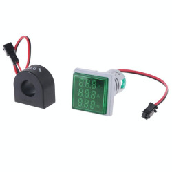 Voltmetru ampermetru frecventa 3 in 1 AC verde 60-500V 100A 22mm