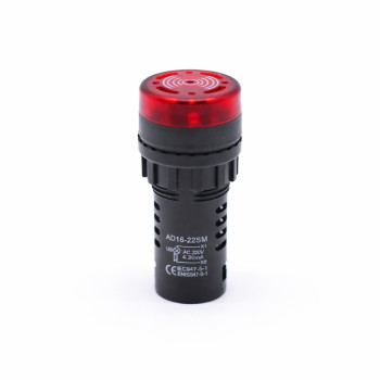 Indicator Rosu cu Alarma si Lumina 220V 22MM AD16-22SM
