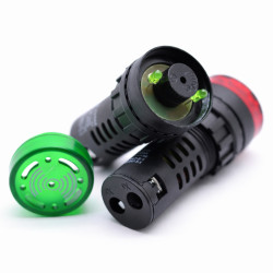 Indicator Verde cu Alarma si Lumina 220V 22MM AD16-22SM