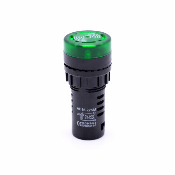 Indicator Verde cu Alarma si Lumina 220V 22MM AD16-22SM