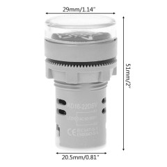 Voltmetru digital 100a afisaj verde 20-500V AC 22mm IP65