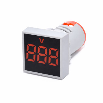 Voltmetru digital Patrat Panou 22mm Afisaj Rosu AC 20-500V