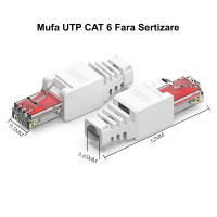 Mufa RJ45 CAT6 UTP fara sertizare, plastic, montaj rapid
