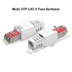 Mufa RJ45 CAT6 UTP fara sertizare, plastic, montaj rapid