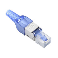 Mufa RJ45 CAT7 SFTP fara sertizare, metalica albastra, ecranata