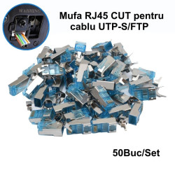 Mufa RJ45 SFTP CAT7 CUT albastra ecranata metalic, set 50 bucati