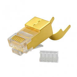 Mufa RJ45 SFTP CAT8 aurie ecranata metalic, set 50 bucati